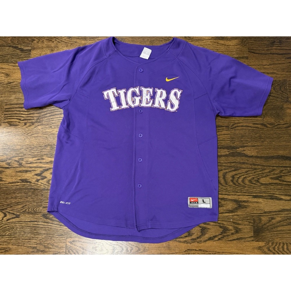 Nike LSU Tigers Baseball Stitched Jersey Men Size Large Vintage NCAA Football